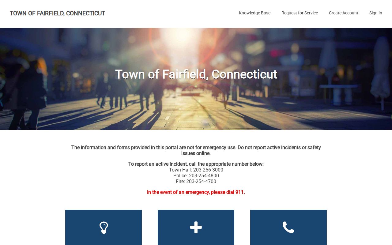 Fairfield 311 portal for municipal services rather than criminal warrant checks