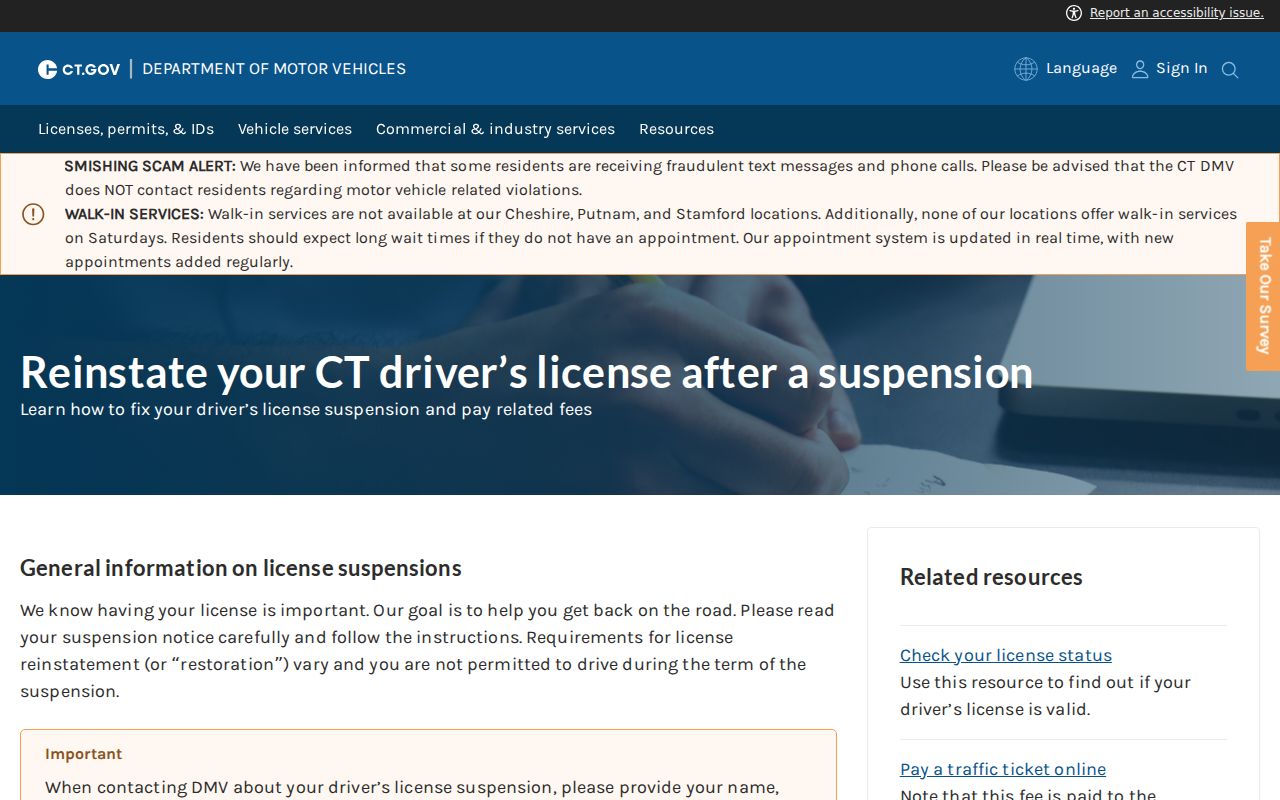 Connecticut DMV license suspension guidance affecting Fairfield drivers